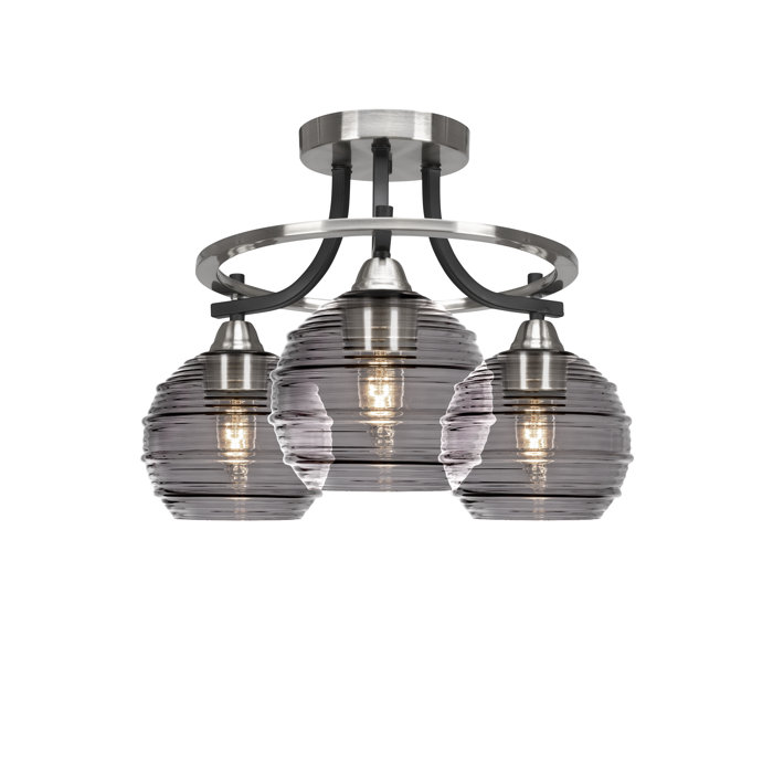 Breakwater Bay Ghazi Glass Semi Flush Mount Wayfair